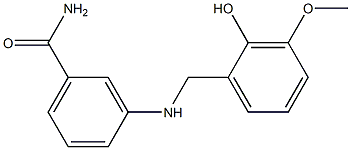 3-{[(2-hydroxy-3-methoxyphenyl)methyl]amino}benzamide Struktur