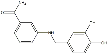 3-{[(3,4-dihydroxyphenyl)methyl]amino}benzamide Struktur