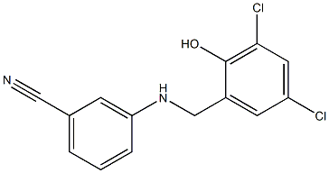 3-{[(3,5-dichloro-2-hydroxyphenyl)methyl]amino}benzonitrile Struktur