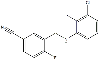 3-{[(3-chloro-2-methylphenyl)amino]methyl}-4-fluorobenzonitrile Struktur