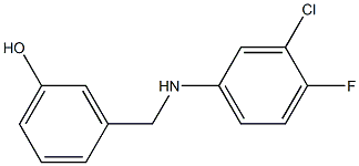 3-{[(3-chloro-4-fluorophenyl)amino]methyl}phenol Struktur