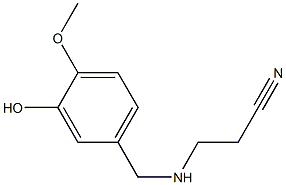 3-{[(3-hydroxy-4-methoxyphenyl)methyl]amino}propanenitrile Struktur