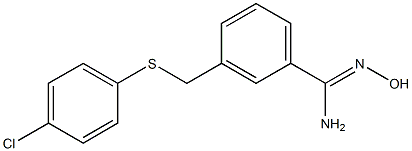 3-{[(4-chlorophenyl)sulfanyl]methyl}-N'-hydroxybenzene-1-carboximidamide Struktur