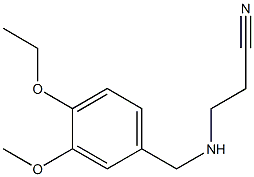 3-{[(4-ethoxy-3-methoxyphenyl)methyl]amino}propanenitrile Struktur