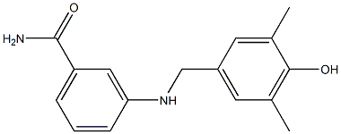 3-{[(4-hydroxy-3,5-dimethylphenyl)methyl]amino}benzamide Struktur