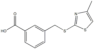 3-{[(4-methyl-1,3-thiazol-2-yl)thio]methyl}benzoic acid Struktur