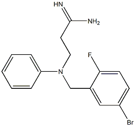 3-{[(5-bromo-2-fluorophenyl)methyl](phenyl)amino}propanimidamide Struktur