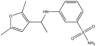 3-{[1-(2,5-dimethylfuran-3-yl)ethyl]amino}benzene-1-sulfonamide Struktur