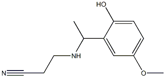 3-{[1-(2-hydroxy-5-methoxyphenyl)ethyl]amino}propanenitrile Struktur