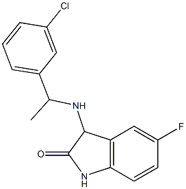 3-{[1-(3-chlorophenyl)ethyl]amino}-5-fluoro-2,3-dihydro-1H-indol-2-one Struktur