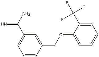 3-{[2-(trifluoromethyl)phenoxy]methyl}benzenecarboximidamide Struktur