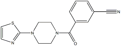 3-{[4-(1,3-thiazol-2-yl)piperazin-1-yl]carbonyl}benzonitrile Struktur