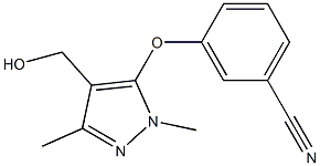 3-{[4-(hydroxymethyl)-1,3-dimethyl-1H-pyrazol-5-yl]oxy}benzonitrile Struktur