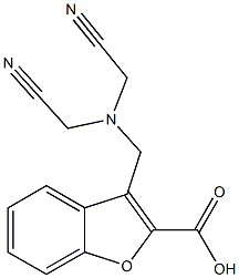 3-{[bis(cyanomethyl)amino]methyl}-1-benzofuran-2-carboxylic acid Struktur