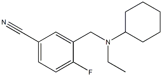 3-{[cyclohexyl(ethyl)amino]methyl}-4-fluorobenzonitrile Struktur