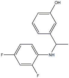 3-{1-[(2,4-difluorophenyl)amino]ethyl}phenol Struktur