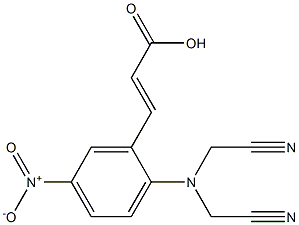 3-{2-[bis(cyanomethyl)amino]-5-nitrophenyl}prop-2-enoic acid Struktur