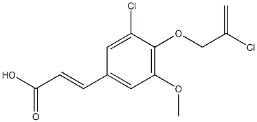 3-{3-chloro-4-[(2-chloroprop-2-en-1-yl)oxy]-5-methoxyphenyl}prop-2-enoic acid Struktur