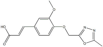 3-{3-methoxy-4-[(5-methyl-1,3,4-oxadiazol-2-yl)methoxy]phenyl}prop-2-enoic acid Struktur