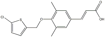 3-{4-[(5-chlorothiophen-2-yl)methoxy]-3,5-dimethylphenyl}prop-2-enoic acid Struktur