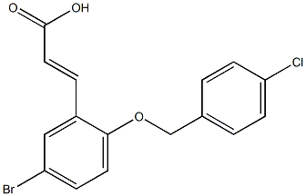 3-{5-bromo-2-[(4-chlorophenyl)methoxy]phenyl}prop-2-enoic acid Struktur