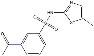 3-acetyl-N-(5-methyl-1,3-thiazol-2-yl)benzene-1-sulfonamide Struktur