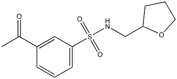 3-acetyl-N-(oxolan-2-ylmethyl)benzene-1-sulfonamide Struktur