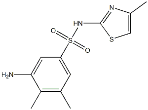 3-amino-4,5-dimethyl-N-(4-methyl-1,3-thiazol-2-yl)benzene-1-sulfonamide Struktur