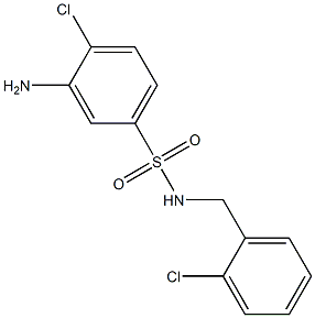 3-amino-4-chloro-N-[(2-chlorophenyl)methyl]benzene-1-sulfonamide Struktur