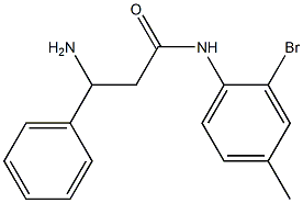 3-amino-N-(2-bromo-4-methylphenyl)-3-phenylpropanamide Struktur