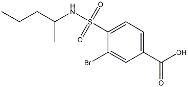 3-bromo-4-(pentan-2-ylsulfamoyl)benzoic acid Struktur