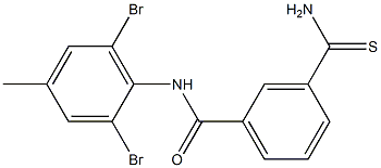 3-carbamothioyl-N-(2,6-dibromo-4-methylphenyl)benzamide Struktur