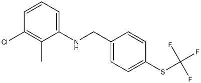 3-chloro-2-methyl-N-({4-[(trifluoromethyl)sulfanyl]phenyl}methyl)aniline Struktur