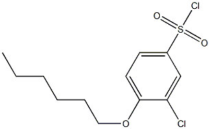 3-chloro-4-(hexyloxy)benzene-1-sulfonyl chloride Struktur