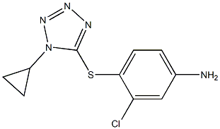 3-chloro-4-[(1-cyclopropyl-1H-1,2,3,4-tetrazol-5-yl)sulfanyl]aniline Struktur