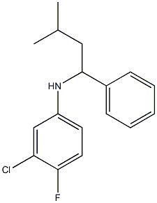 3-chloro-4-fluoro-N-(3-methyl-1-phenylbutyl)aniline Struktur