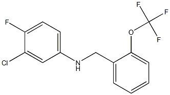 3-chloro-4-fluoro-N-{[2-(trifluoromethoxy)phenyl]methyl}aniline Struktur