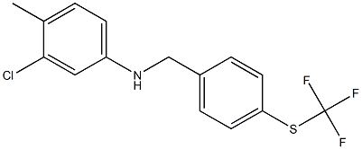 3-chloro-4-methyl-N-({4-[(trifluoromethyl)sulfanyl]phenyl}methyl)aniline Struktur