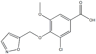 3-chloro-5-methoxy-4-(1,2-oxazol-5-ylmethoxy)benzoic acid Struktur