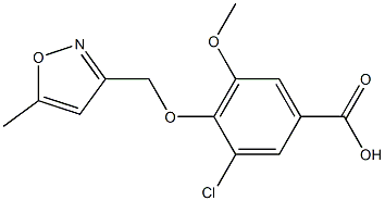 3-chloro-5-methoxy-4-[(5-methyl-1,2-oxazol-3-yl)methoxy]benzoic acid Struktur