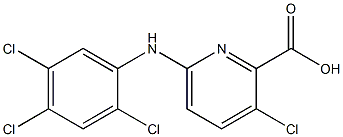 3-chloro-6-[(2,4,5-trichlorophenyl)amino]pyridine-2-carboxylic acid Struktur