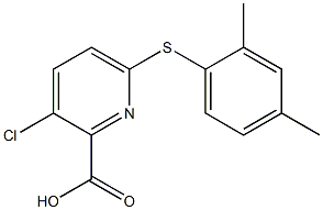 3-chloro-6-[(2,4-dimethylphenyl)sulfanyl]pyridine-2-carboxylic acid Struktur