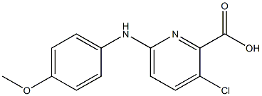 3-chloro-6-[(4-methoxyphenyl)amino]pyridine-2-carboxylic acid Struktur