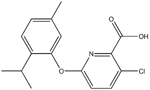 3-chloro-6-[5-methyl-2-(propan-2-yl)phenoxy]pyridine-2-carboxylic acid Struktur