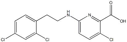 3-chloro-6-{[2-(2,4-dichlorophenyl)ethyl]amino}pyridine-2-carboxylic acid Struktur