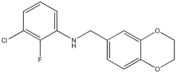 3-chloro-N-(2,3-dihydro-1,4-benzodioxin-6-ylmethyl)-2-fluoroaniline Struktur