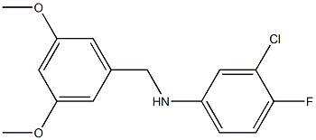 3-chloro-N-[(3,5-dimethoxyphenyl)methyl]-4-fluoroaniline Struktur