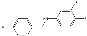 3-chloro-N-[(4-chlorophenyl)methyl]-4-fluoroaniline Struktur