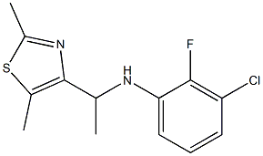 3-chloro-N-[1-(2,5-dimethyl-1,3-thiazol-4-yl)ethyl]-2-fluoroaniline Struktur