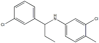 3-chloro-N-[1-(3-chlorophenyl)propyl]-4-methylaniline Struktur